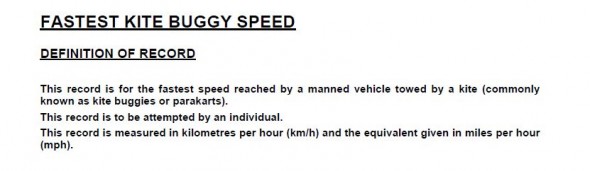 Guiness Buggy Speed Record Criteria aa